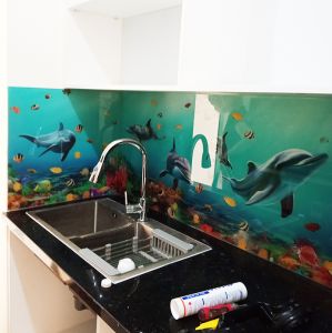 Kính màu ốp bếp 3D - KB008